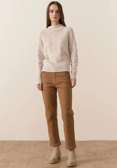 Bennet Lurex Cable Knit - Pebble-POL Clothing-Lima & Co