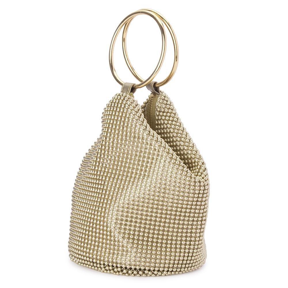 Bianca Ball Mesh Handle Bag - Gold-Olga Berg-Lima & Co