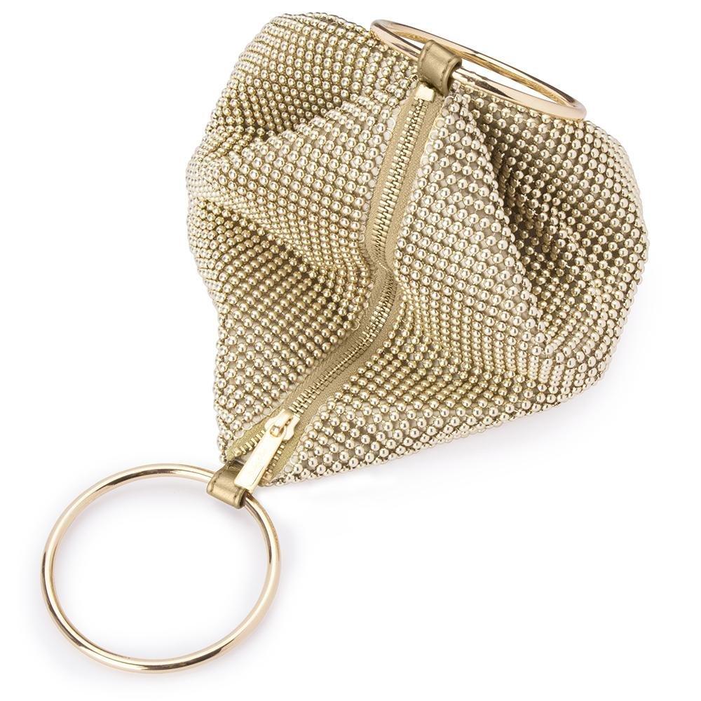 Bianca Ball Mesh Handle Bag - Gold-Olga Berg-Lima & Co