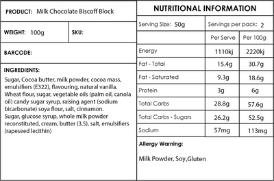 Biscoff Caramel Crunch Milk Choc Block-Freckleberry-Lima & Co