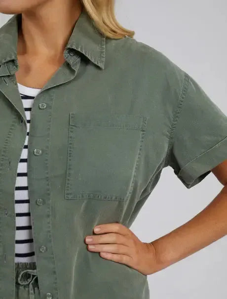 Bliss Washed Shirt- Clover-Elm Lifestyle-Lima & Co