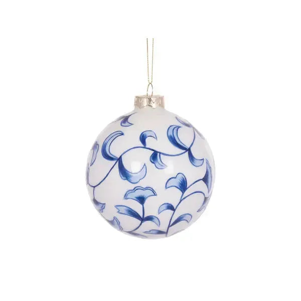 Blue Floral Bauble-Holly and Ivy-Lima & Co