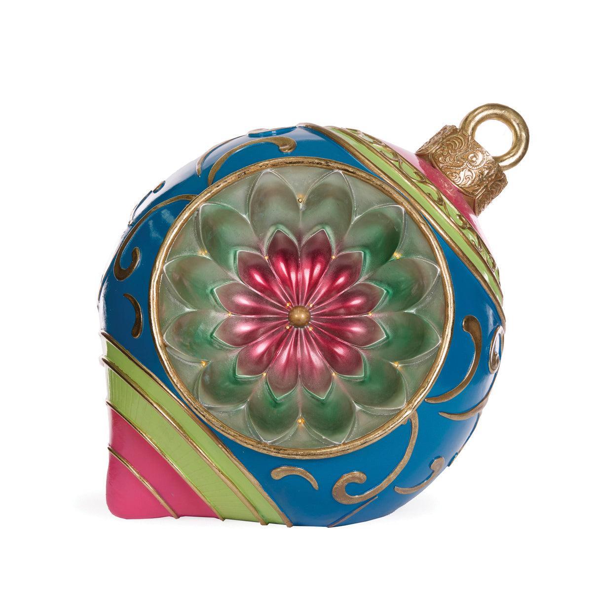 Blue Retro Bauble Décor-Holly and Ivy-Lima & Co