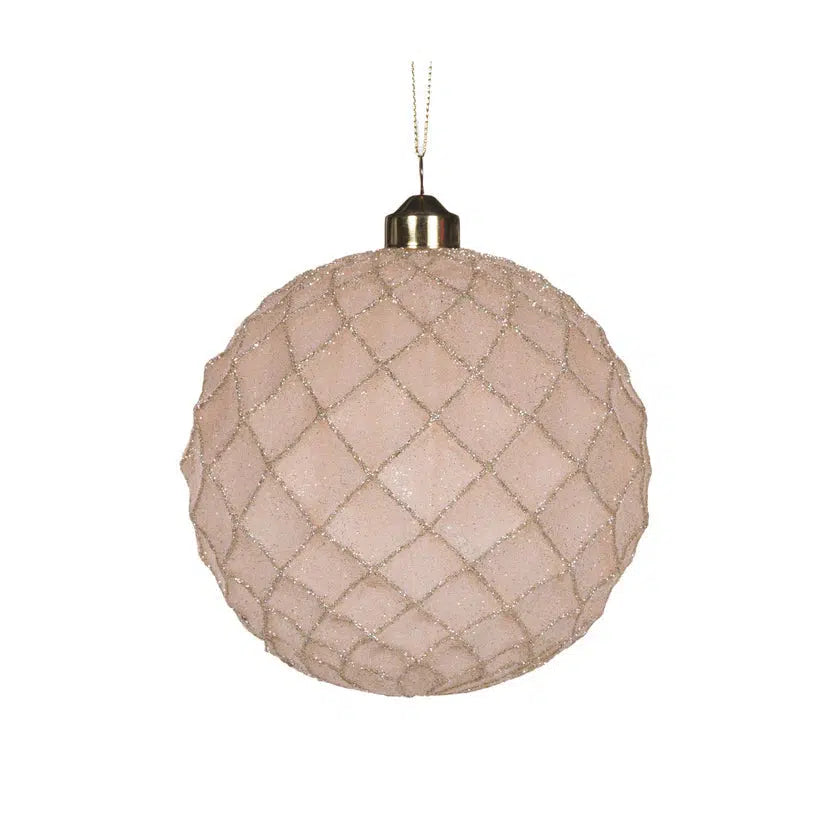 Blush Frosted Quilt Bauble-Holly and Ivy-Lima & Co