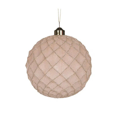 Blush Frosted Quilt Bauble-Holly and Ivy-Lima & Co