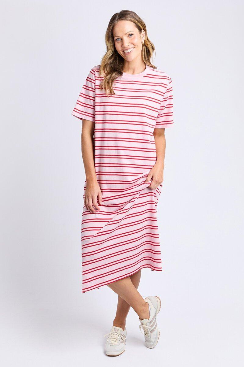 Bon Bon Dress - Red and Pink Stripe-Elm Lifestyle-Lima & Co