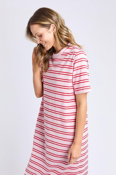 Bon Bon Dress - Red and Pink Stripe-Elm Lifestyle-Lima & Co