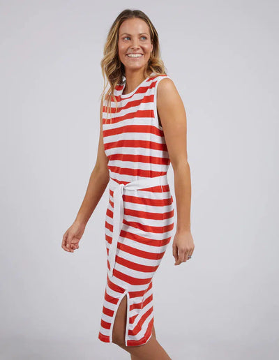 Bondi Dress Stripe - Orange-Foxwood-Lima & Co
