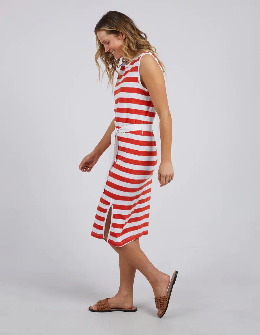 Bondi Dress Stripe - Orange-Foxwood-Lima & Co