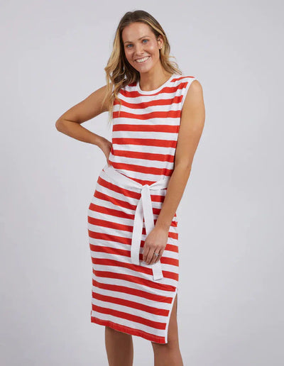 Bondi Dress Stripe - Orange-Foxwood-Lima & Co