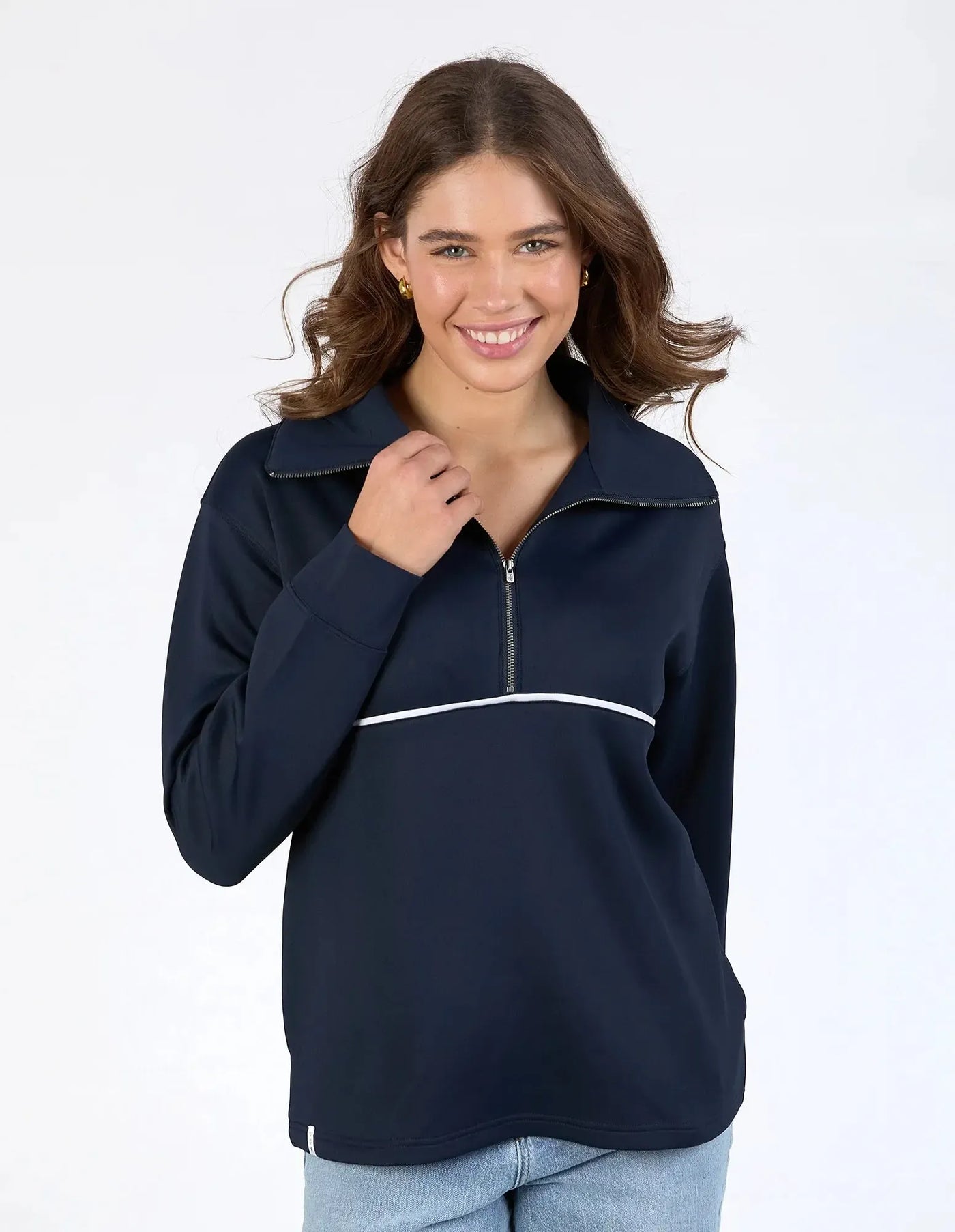 Bonnie Half Zip Sweat - Dark Sapphire-Elm Lifestyle-Lima & Co