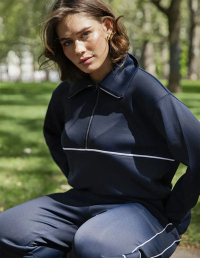 Bonnie Half Zip Sweat - Dark Sapphire-Elm Lifestyle-Lima & Co