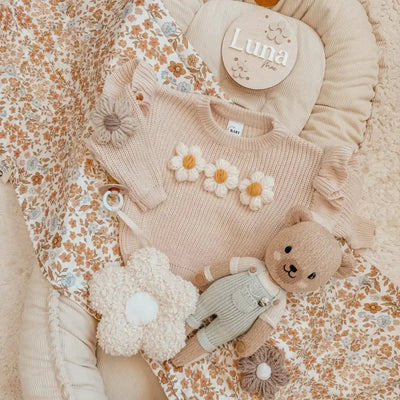 Broderie Organic Muslin Wrap Swaddle-Fox And Fallow-Lima & Co