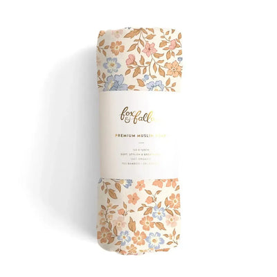 Broderie Organic Muslin Wrap Swaddle-Fox And Fallow-Lima & Co