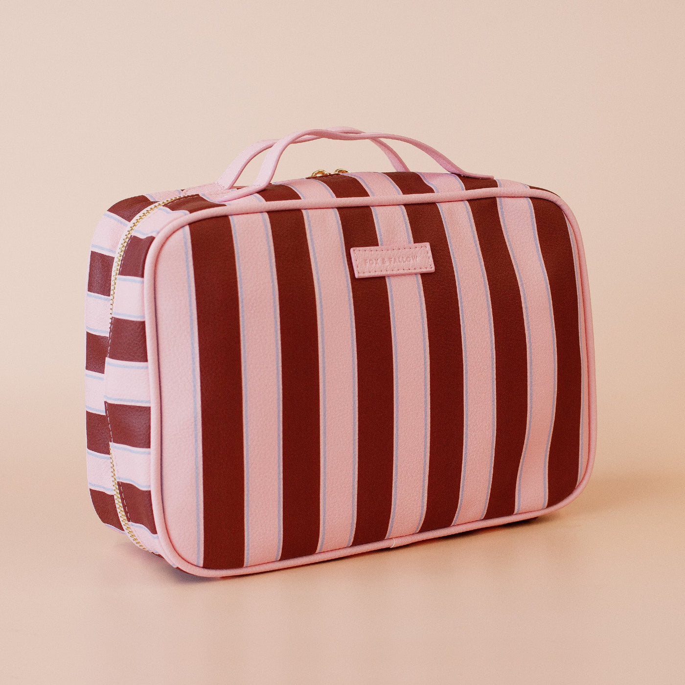 Burgundy Stripe Cosmetic Bag-Fox And Fallow-Lima & Co