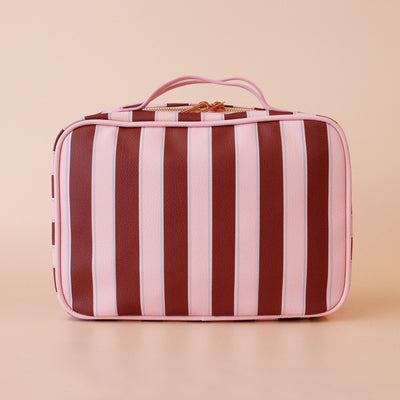Burgundy Stripe Cosmetic Bag-Fox And Fallow-Lima & Co