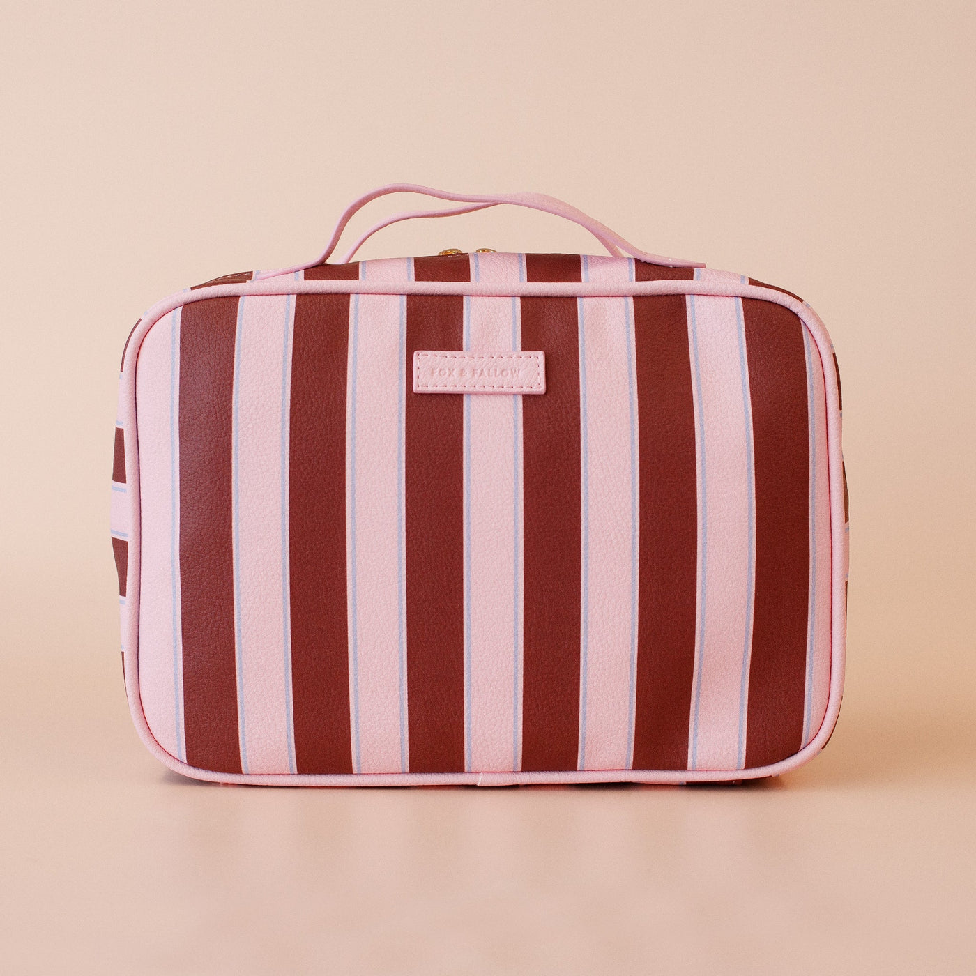 Burgundy Stripe Cosmetic Bag-Fox And Fallow-Lima & Co