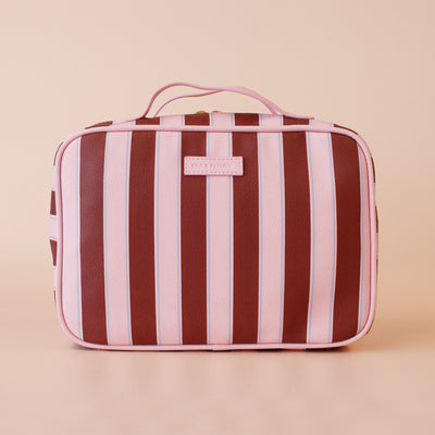 Burgundy Stripe Cosmetic Bag-Fox And Fallow-Lima & Co
