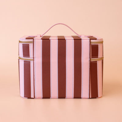 Burgundy Stripe Vanity Case - The Classic-Fox And Fallow-Lima & Co