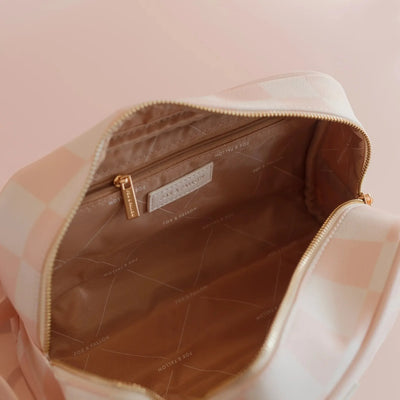 Burgundy Stripe Wash Bag-Fox And Fallow-Lima & Co
