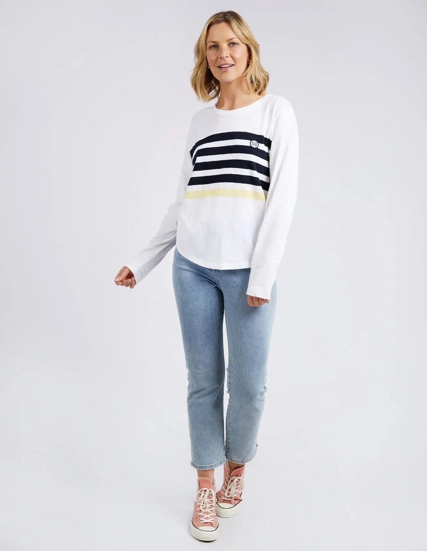Byron L/S Tee - White-Elm Lifestyle-Lima & Co