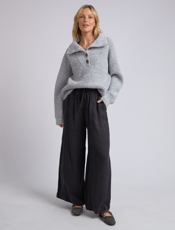 Callie Wide Leg Pant - Black-Elm Lifestyle-Lima & Co