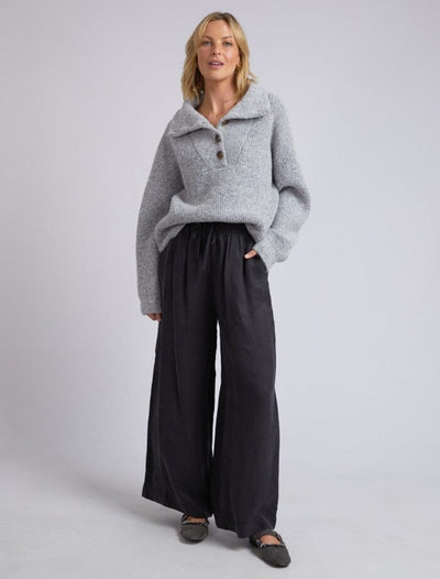 Callie Wide Leg Pant - Black-Elm Lifestyle-Lima & Co