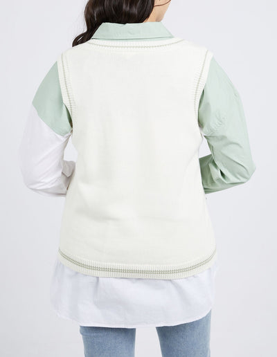 Carina Knit Vest - Vintage White-Elm Lifestyle-Lima & Co