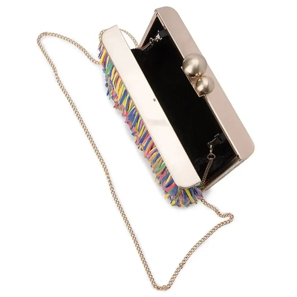 Carlita Carnivale Fringed Shoulder Bag - Multi-Olga Berg-Lima & Co