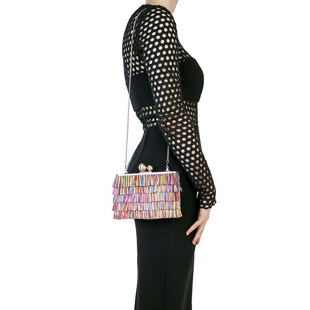 Carlita Carnivale Fringed Shoulder Bag - Multi-Olga Berg-Lima & Co