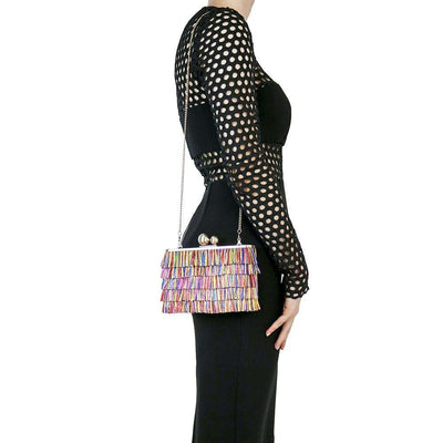 Carlita Carnivale Fringed Shoulder Bag - Multi-Olga Berg-Lima & Co