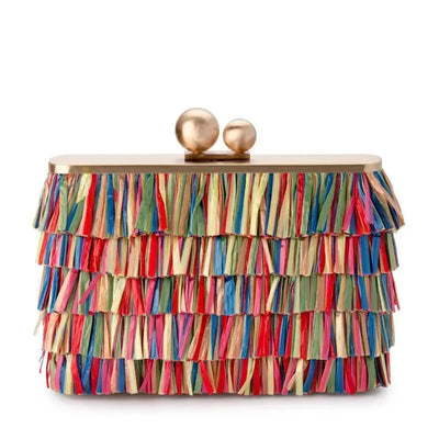 Carlita Carnivale Fringed Shoulder Bag - Multi-Olga Berg-Lima & Co