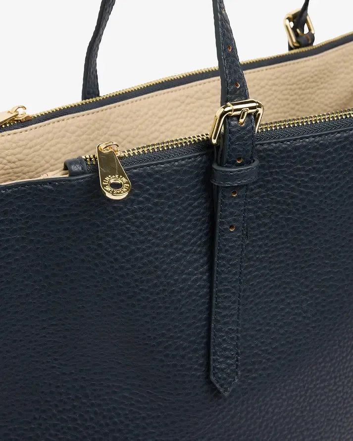 Carmine Tote - Navy/Oyster-Elms and King-Lima & Co