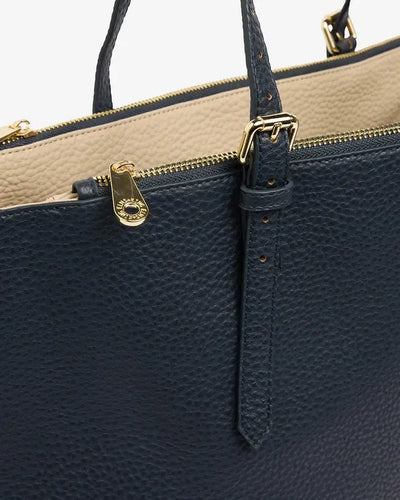 Carmine Tote - Navy/Oyster-Elms and King-Lima & Co