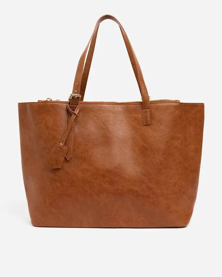Carmine Tote - Tan/Oyster-Elms and King-Lima & Co