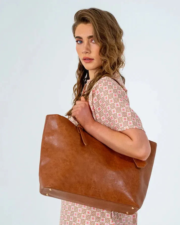 Carmine Tote - Tan/Oyster-Elms and King-Lima & Co