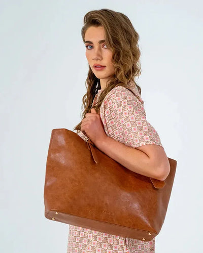 Carmine Tote - Tan/Oyster-Elms and King-Lima & Co