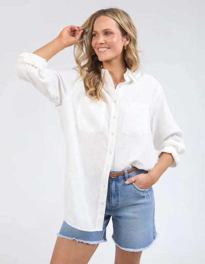 Carrie Shirt - White-Foxwood-Lima & Co