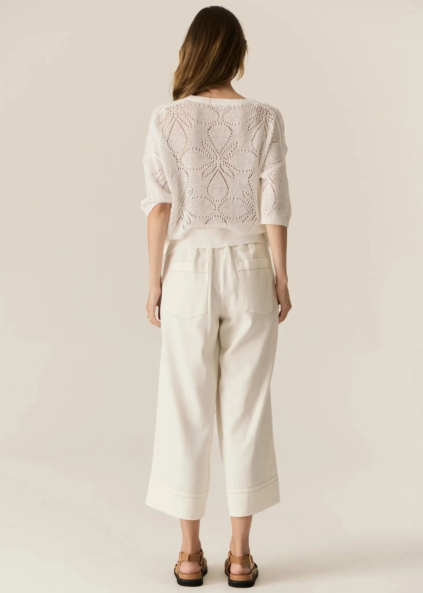 Carsen Crop Pant - Ecru-Pol-Lima & Co