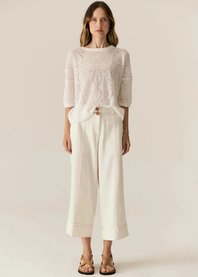 Carsen Crop Pant - Ecru-Pol-Lima & Co