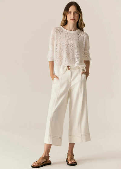 Carsen Crop Pant - Ecru-Pol-Lima & Co