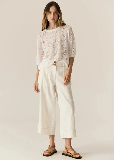 Carsen Crop Pant - Ecru-Pol-Lima & Co