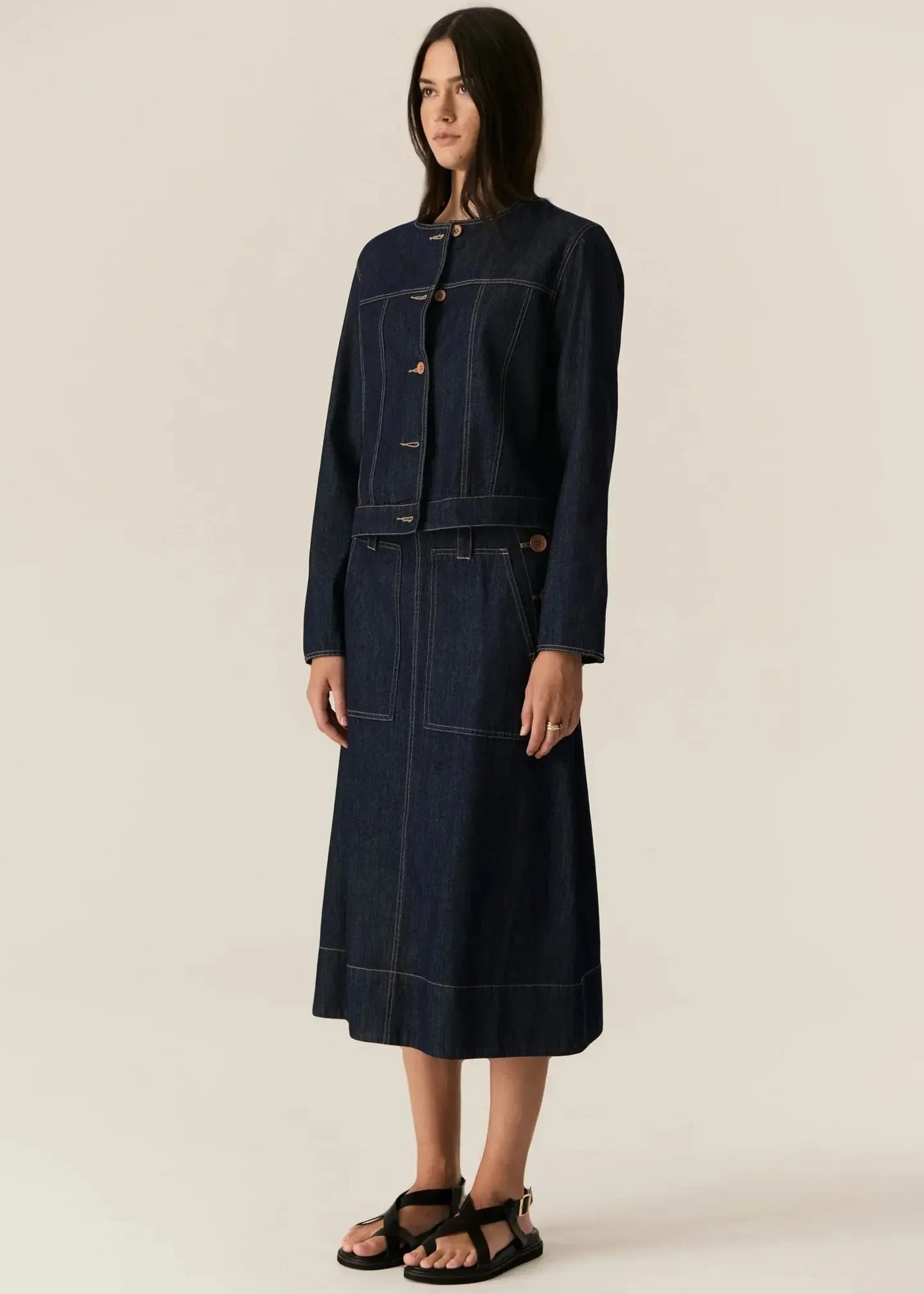Carsen Skirt - Dark Wash-Pol-Lima & Co