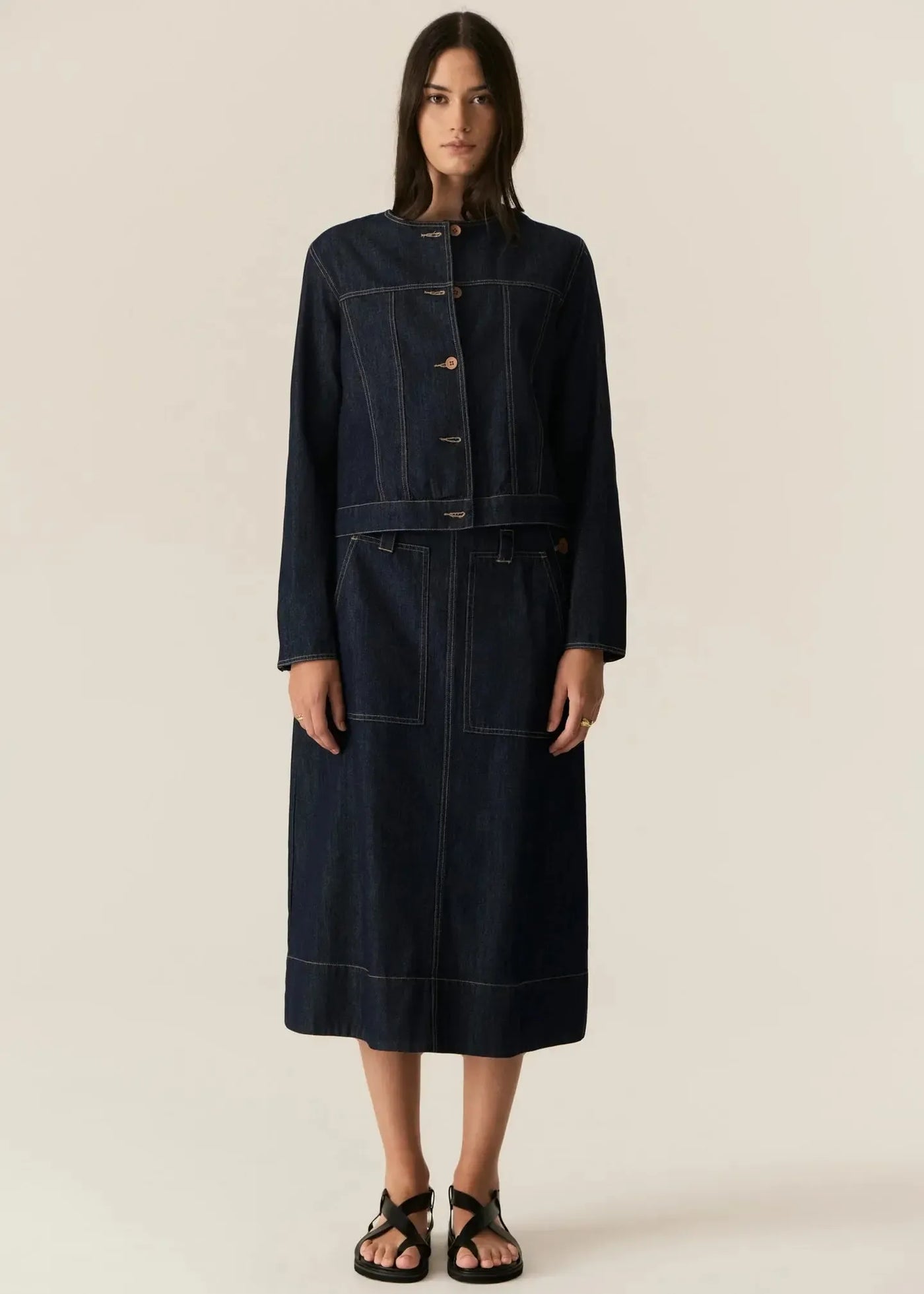 Carsen Skirt - Dark Wash-Pol-Lima & Co