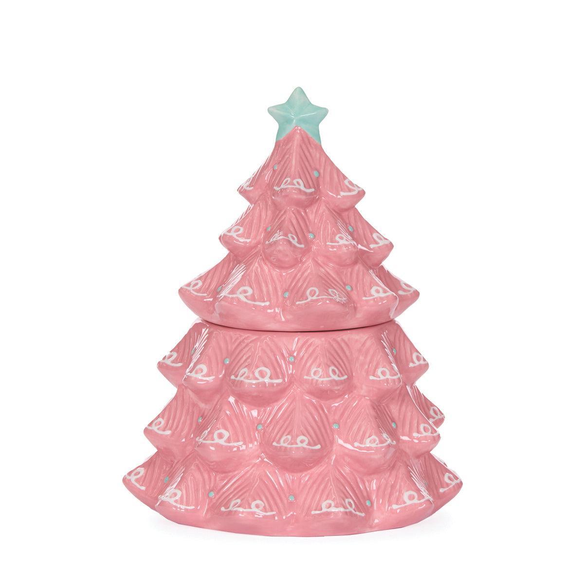 Ceramic Pastel Tree Cookie Jar-Holly and Ivy-Lima & Co