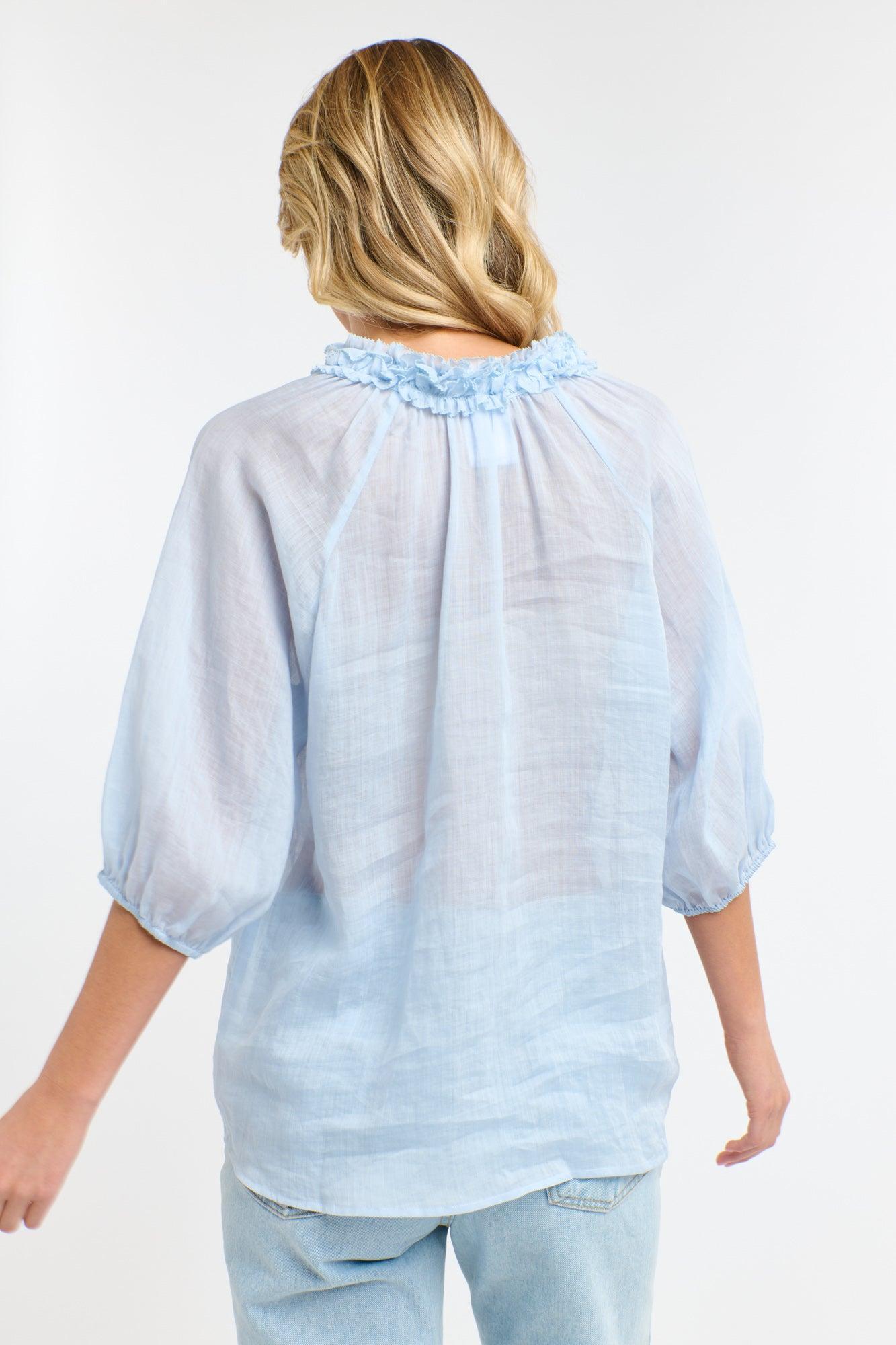 Cha Cha Frill Shirt - Powder Blue-365 Days-Lima & Co