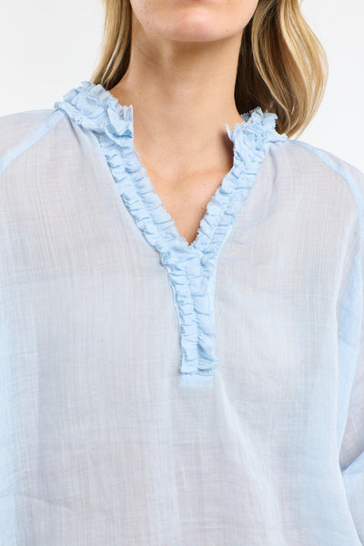 Cha Cha Frill Shirt - Powder Blue-365 Days-Lima & Co