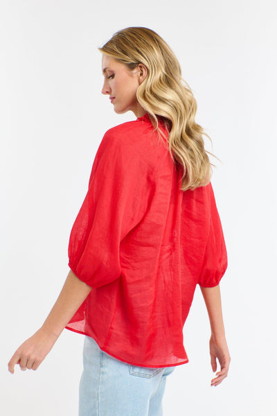 Cha Cha Frill Shirt - Red-365 Days-Lima & Co