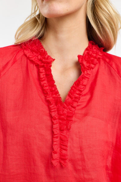 Cha Cha Frill Shirt - Red-365 Days-Lima & Co