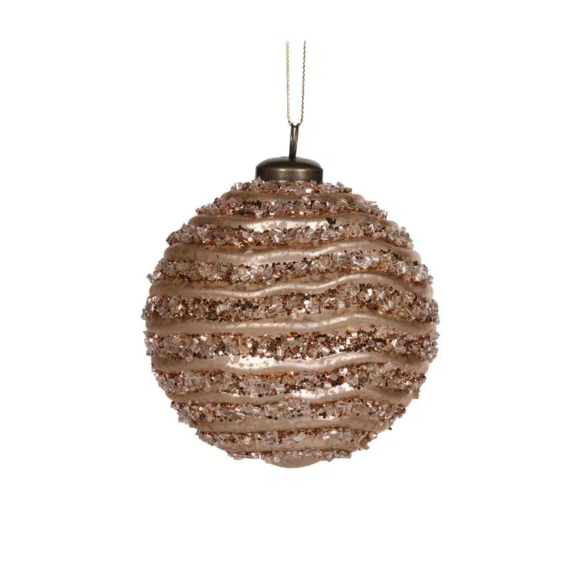 Champagne Wave Bauble-Holly and Ivy-Lima & Co